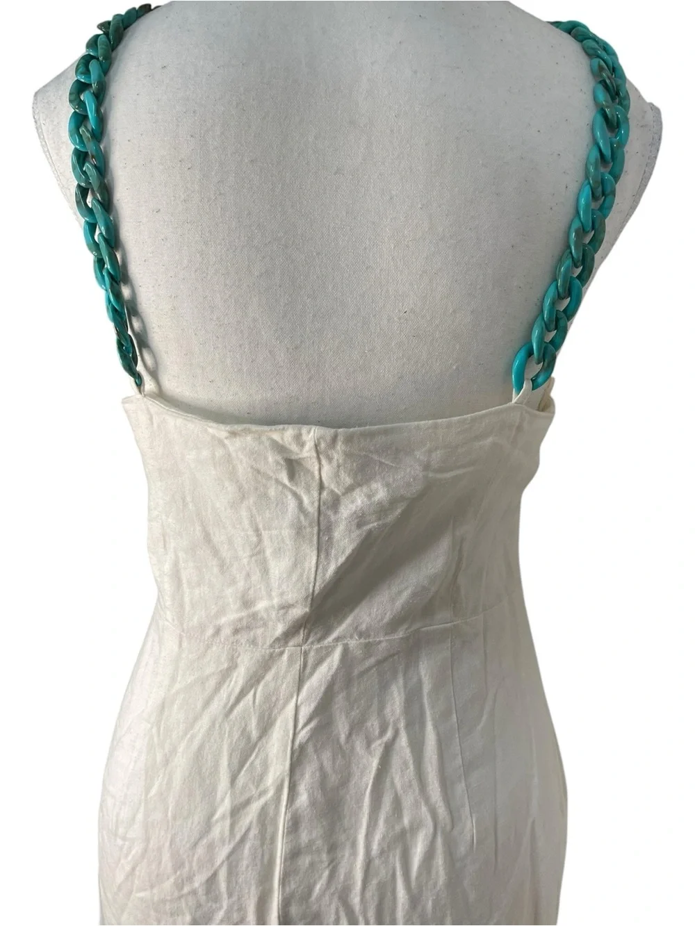 Zara Linen Jumpsuit with Chain White